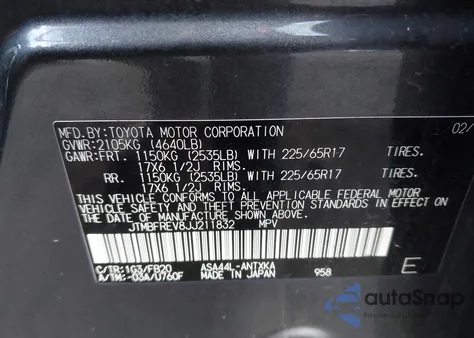 2018 Toyota Rav4 Le from USA, damaged, VIN JTMBFREV8JJ211832